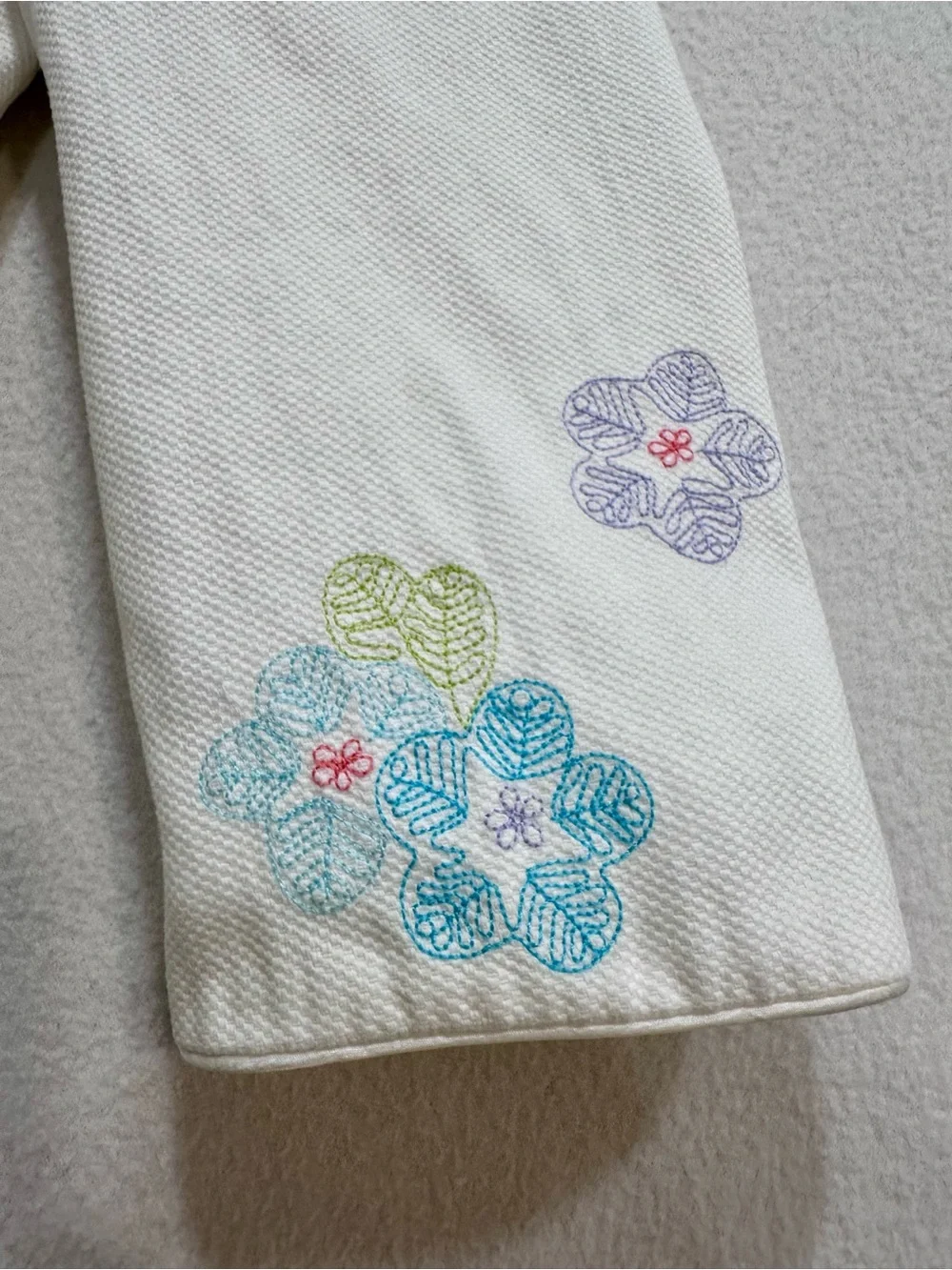 Sigrid Olsen White Jacket with Pastel Floral Embroidery - Picture 9 of 16